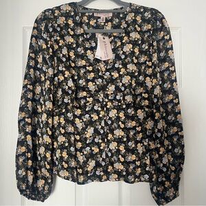 Philosophy Women’s Floral Long Sleeve Blouse with Buttons